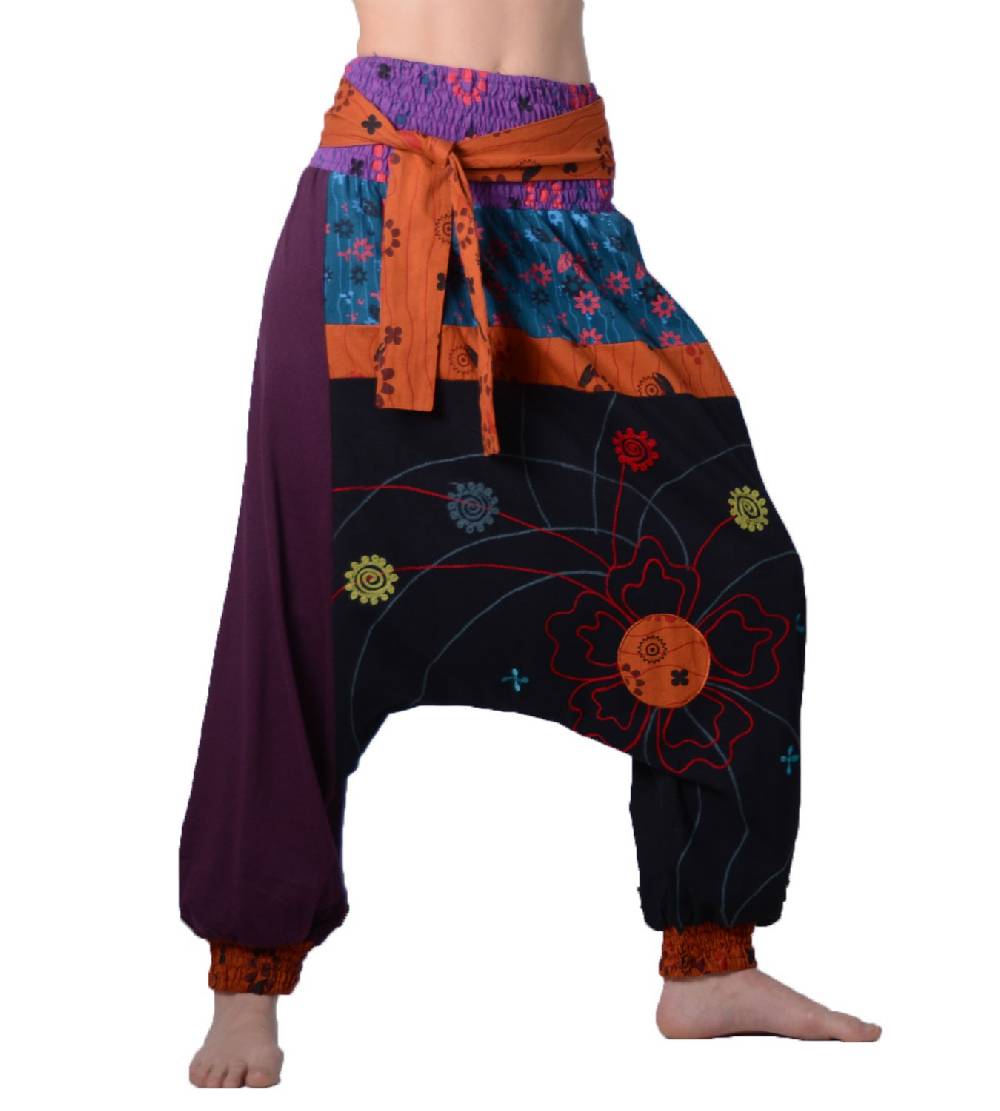 Kunst Und Magie Bunte Ibiza Style Haremshose Aus Baumwolle - Goa Wellnesshose Boho