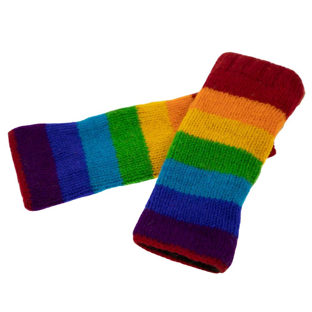 Kunst Und Magie Bunte Regenbogen Armstulpen Stulpen Handwärmer Pulswärmer Handschuhe Wolle Strick
