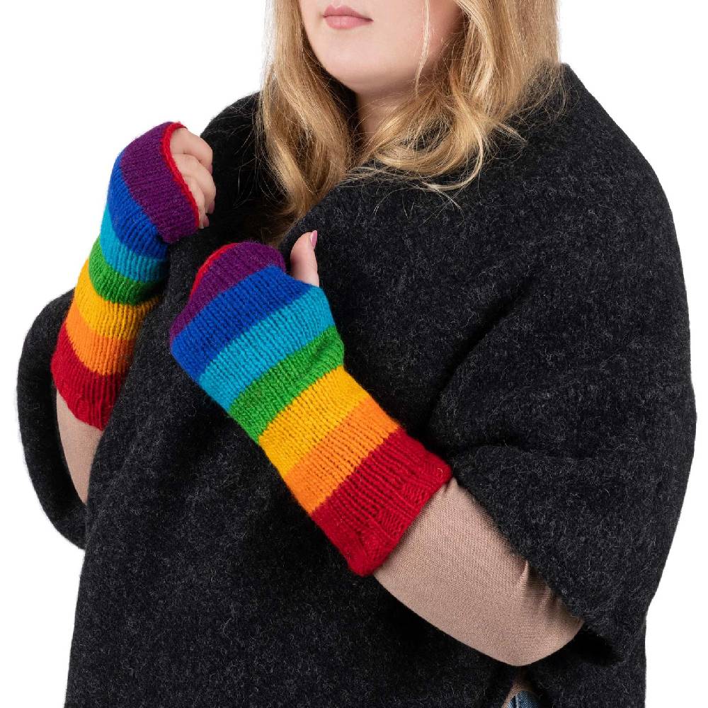 Kunst Und Magie Bunte Regenbogen Armstulpen Stulpen Handwärmer Pulswärmer Handschuhe Wolle Strick