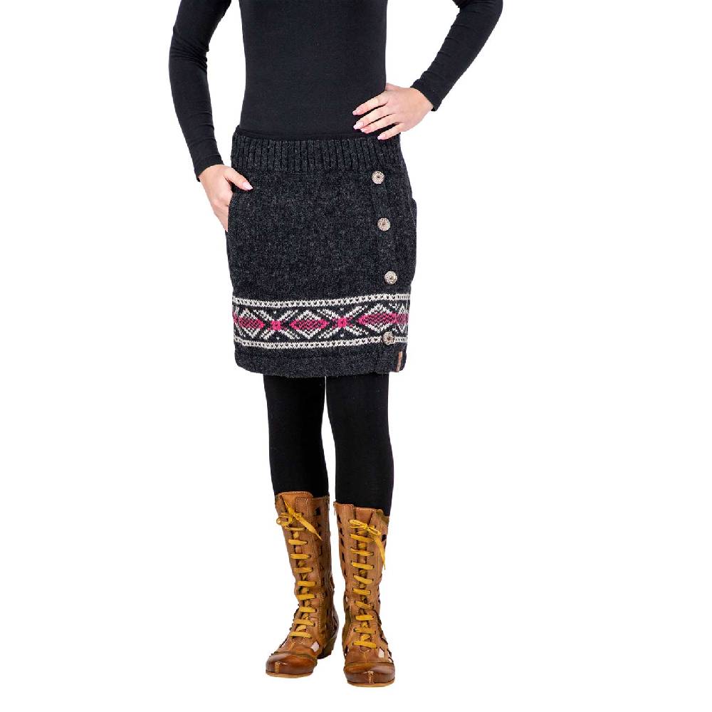 Kunst Und Magie Bunter Strickrock Aus Wolle Kurzer Rock Mit Klassischem Muster Gefüttert