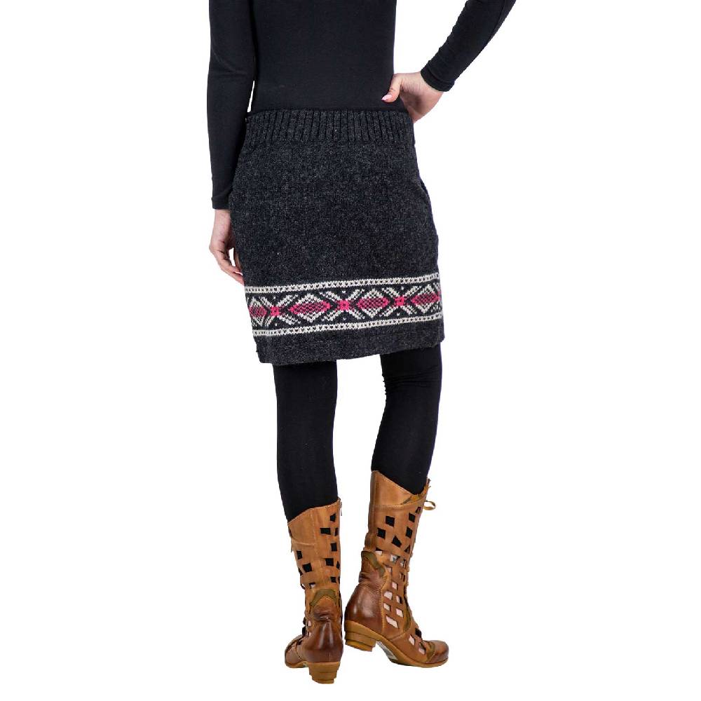 Kunst Und Magie Bunter Strickrock Aus Wolle Kurzer Rock Mit Klassischem Muster Gefüttert