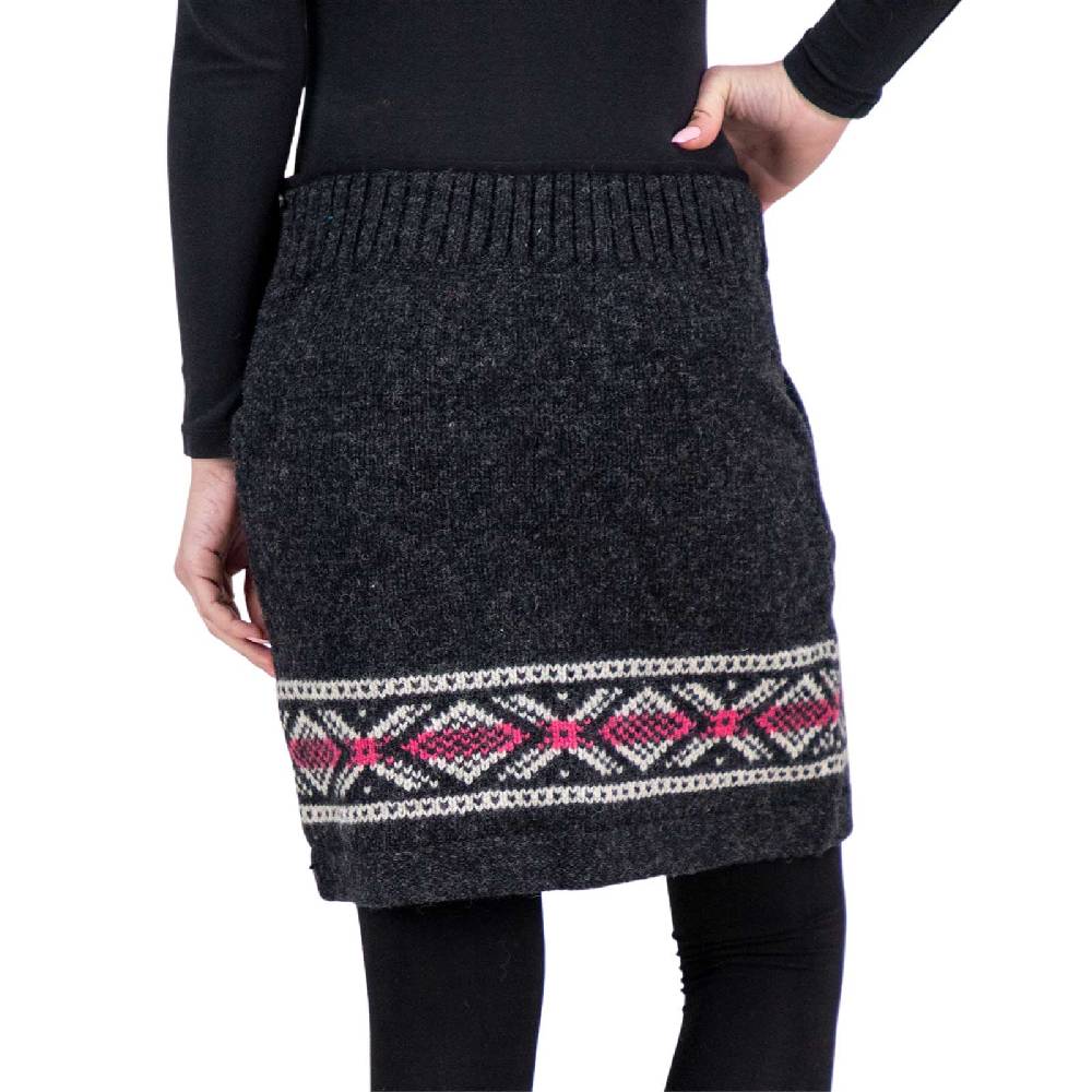 Kunst Und Magie Bunter Strickrock Aus Wolle Kurzer Rock Mit Klassischem Muster Gefüttert