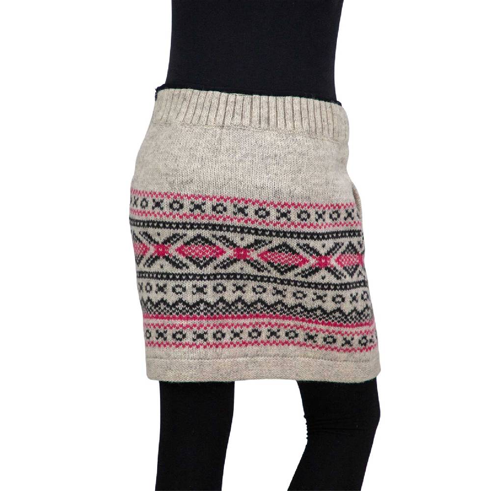 Kunst Und Magie Bunter Strickrock Kurzer Rock Mit Nordischen Mustern Wolle Gefüttert Boho