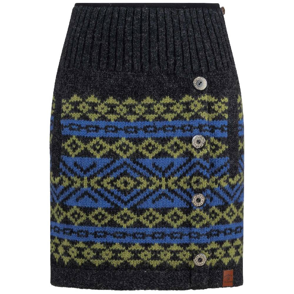 Kunst Und Magie Bunter Strickrock kurzer Rock mit nordischen Mustern Wolle gefüttert Boho