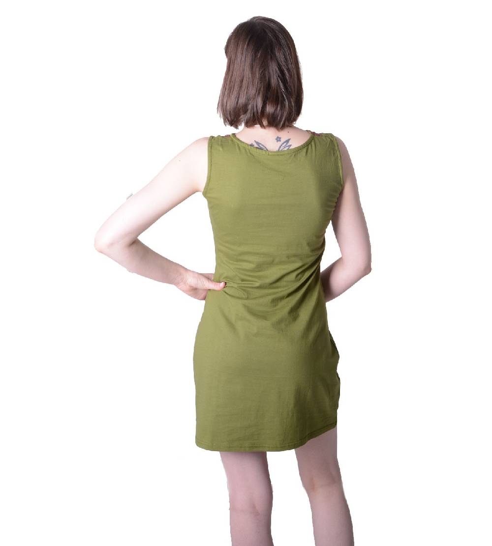 Kunst Und Magie Buntes Hippie Minikleid Sommer Im Stylischem Blumen-Design