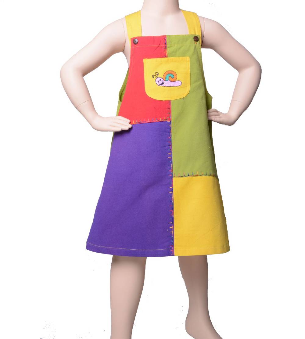 Kunst Und Magie Buntes Kinder Patchwork Kleid Mit Tiermotiv Schnecke