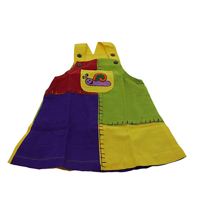 Kunst Und Magie Buntes Kinder Patchwork Kleid mit Tiermotiv Schnecke