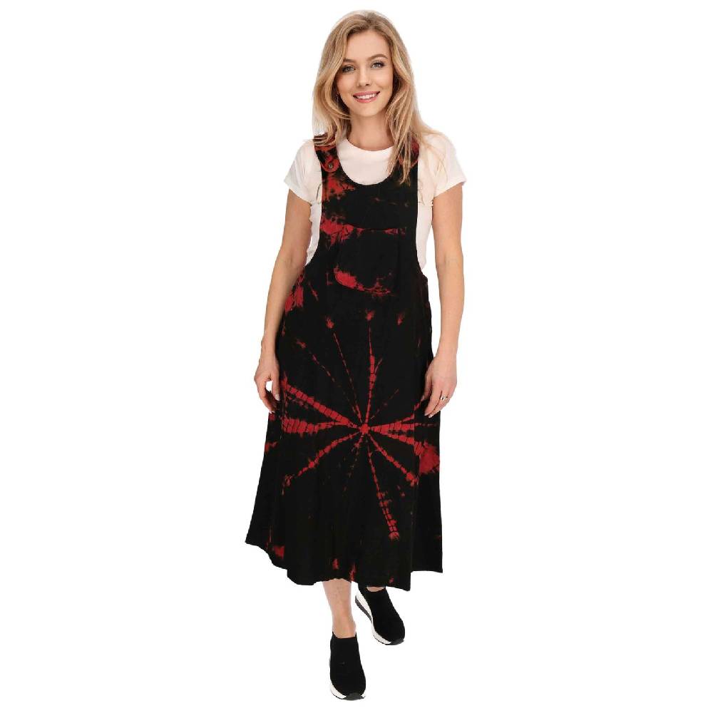 Kunst Und Magie Buntes Kleid Latzkleid Latzrock Tie Dy Batik Boho Ibiza Psy Goa 70er Overall Hippie Sommerkleid Baumwolle