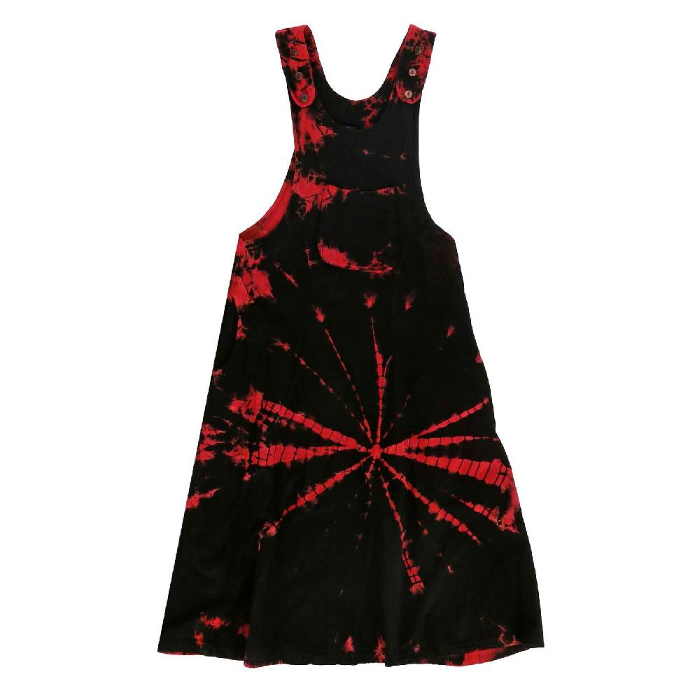 Kunst Und Magie Buntes Kleid Latzkleid Latzrock Tie Dy Batik Boho Ibiza Psy Goa 70er Overall Hippie Sommerkleid Baumwolle