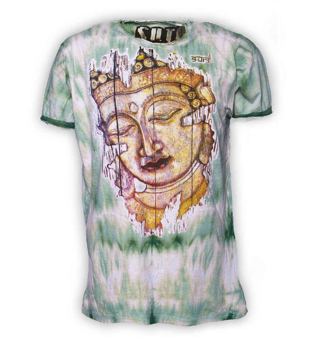 Kunst Und Magie Buntes Sure 70er Retro T-Shirt Buddha Im Hippie Batik Look