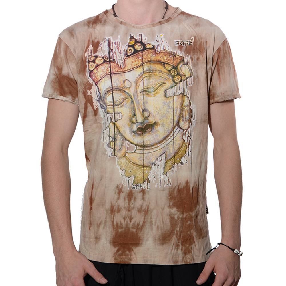 Kunst Und Magie Buntes Sure 70er Retro T-Shirt Buddha Im Hippie Batik Look