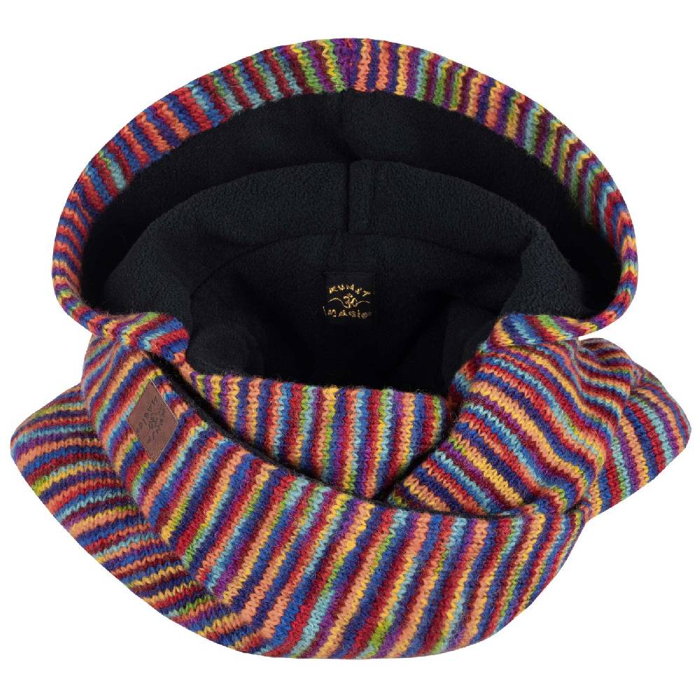 Kunst Und Magie Damen Kapuzenschal Loop Schal Hoodie Schalmütze Poncho Regenbogenfarben Aus Wolle Gestrickt Strick Kapuze