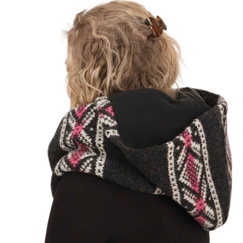 Kunst Und Magie Damen Kapuzenschal Loop Schal Hoodie Schalmütze Poncho Aus Wolle Gestrickt