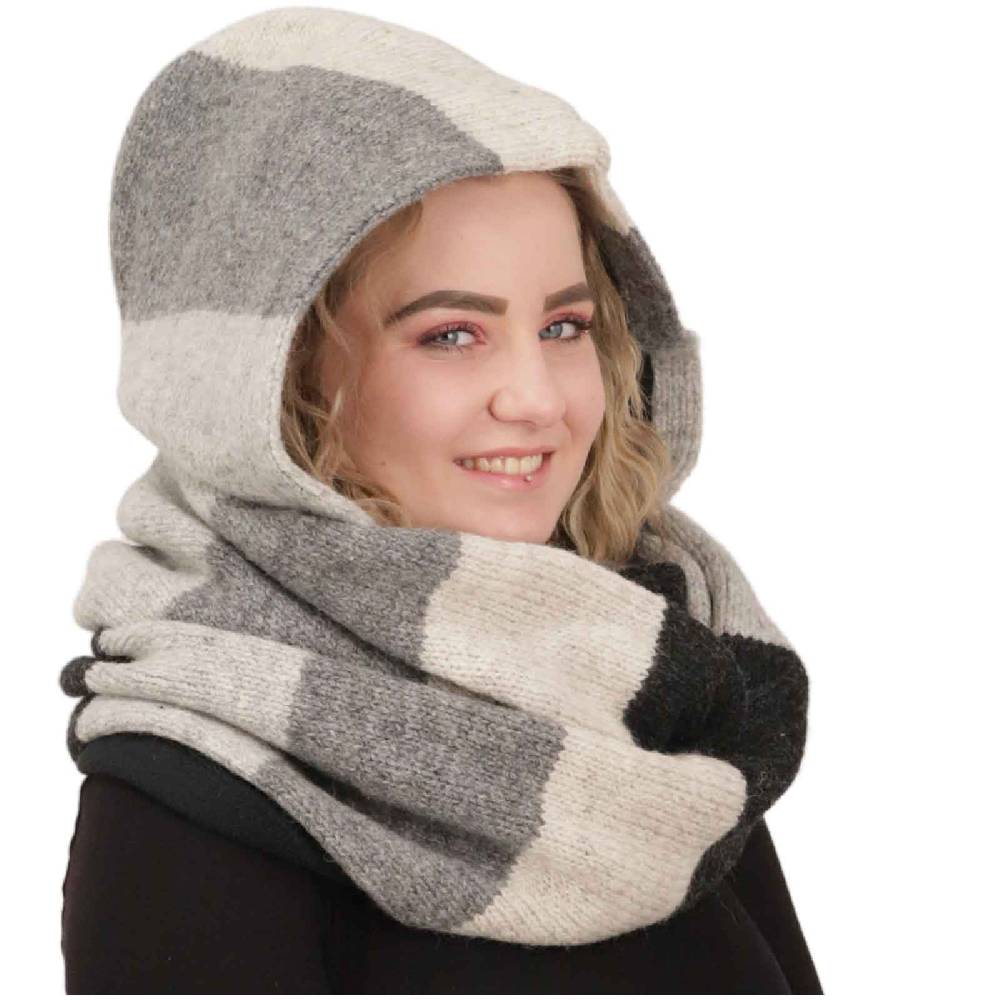 Kunst Und Magie Damen Kapuzenschal Loop Schal Hoodie Schalmütze Poncho Aus Wolle Gestrickt