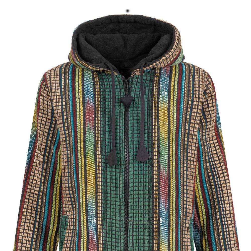 Kunst Und Magie Damen Kurzmantel Gheri Jacke Mit Kapuze -Hippie Goa Boho Damen Mantel