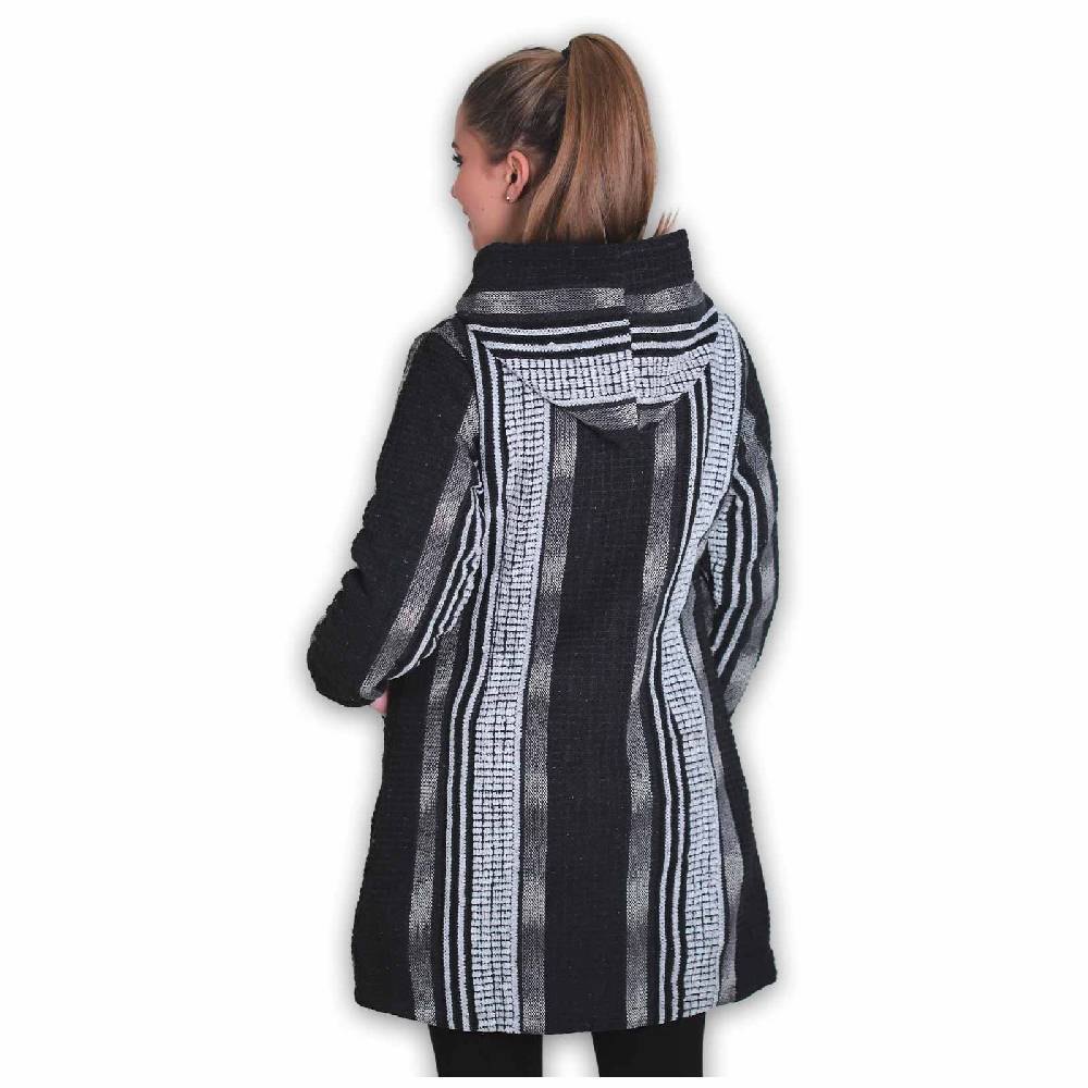 Kunst Und Magie Damen Kurzmantel Jacke Mit Kapuze -Hippie Goa Boho Damen Mantel