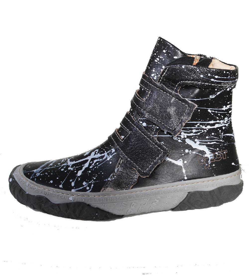 Kunst Und Magie Damen Schuhe Eject Shara Grafitti Comfort Stiefelelette mit Klettverschluss