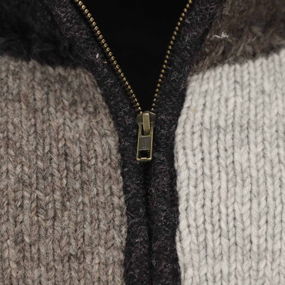 Kunst Und Magie Damen Strickjacke Goa Wolle Bunte Patchwork Jacke Mit Fleecefutter Und Hochkragen