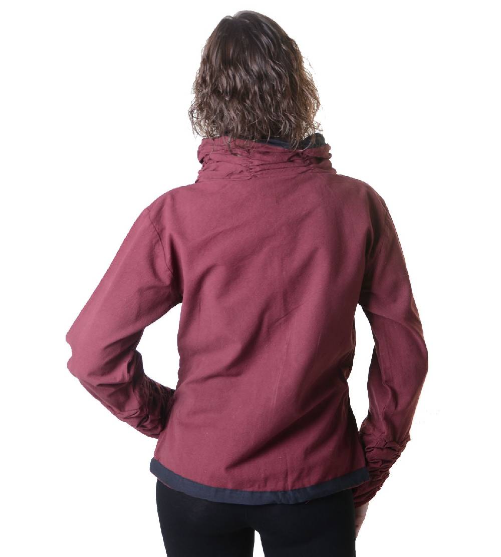 Kunst Und Magie Damen Sweatjacke Aus Baumwolle Im Ausgefallenen Rüschen-Look Mit Reißverschluss