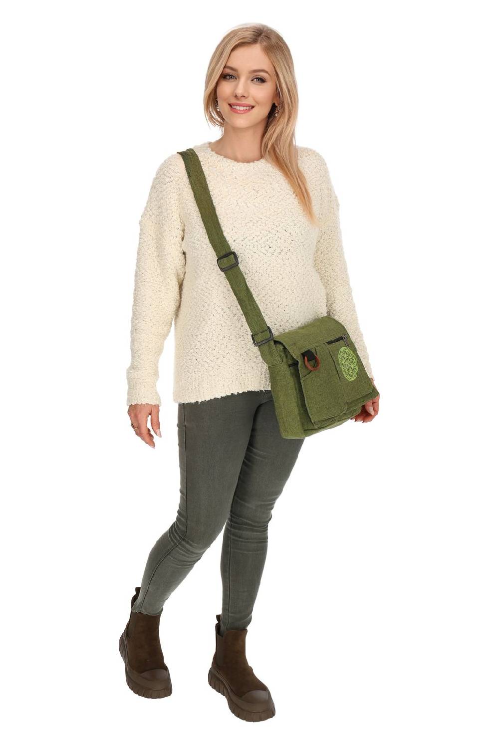 Kunst Und Magie Damen Tasche Mit Schulterriemen Lebensblume Umhängetasche Hippie Handtasche Goa Schultertasche