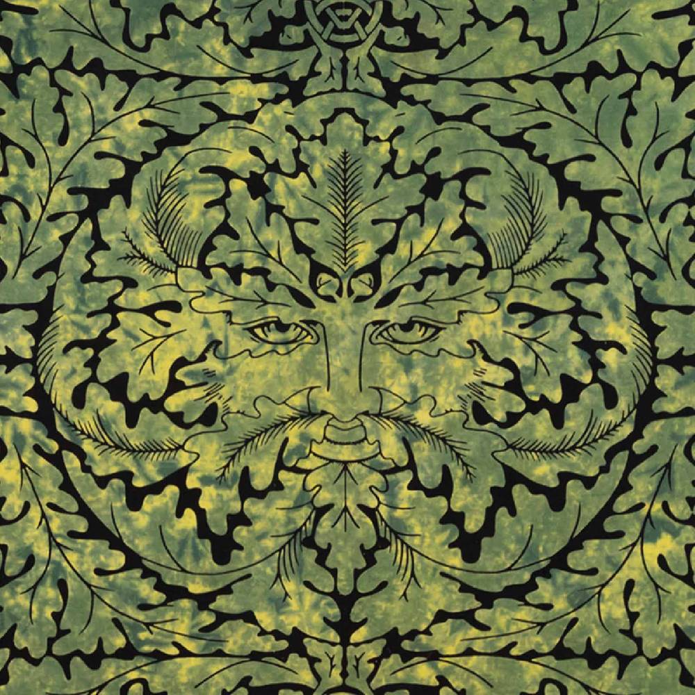 Kunst Und Magie Dekotuch Tagesdecke Wandbehang Celtic Waldgeist Tuch Keltisch Grün Ca.200x145cm