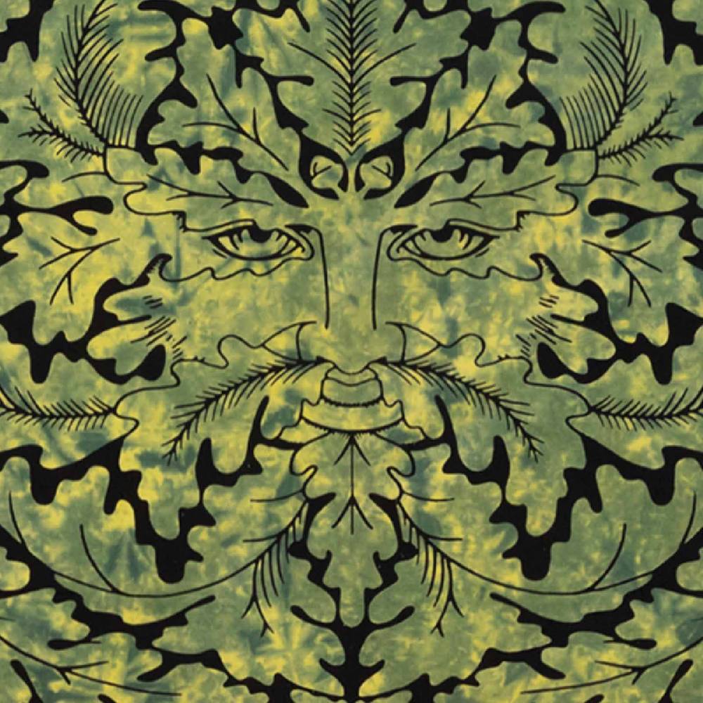 Kunst Und Magie Dekotuch Tagesdecke Wandbehang Celtic Waldgeist Tuch Keltisch Grün Ca.200x145cm