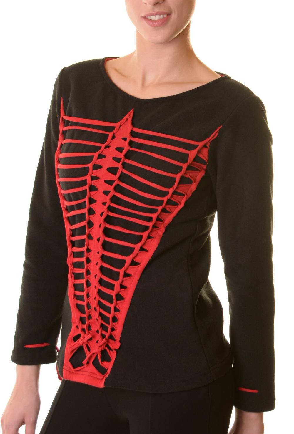 Kunst Und Magie Elfen Goa Fleece Pullover mit Razor Cut Design Kunst Und Magie Elfen Goa Fleece Pullover mit Razor Cut Design