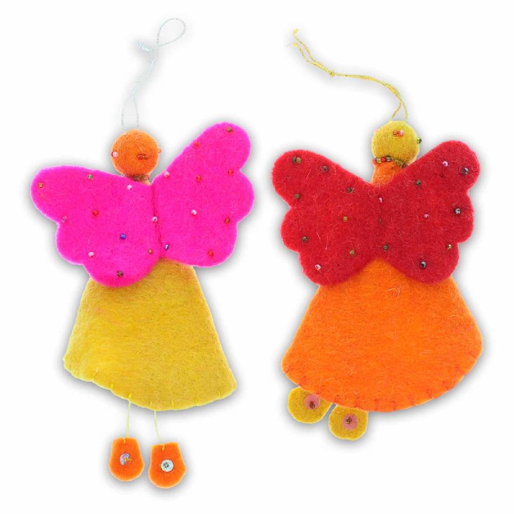 Kunst Und Magie Engel Set Aus Filz Filzengel Christbaumschmuck Fensterdeko Fair 12cm