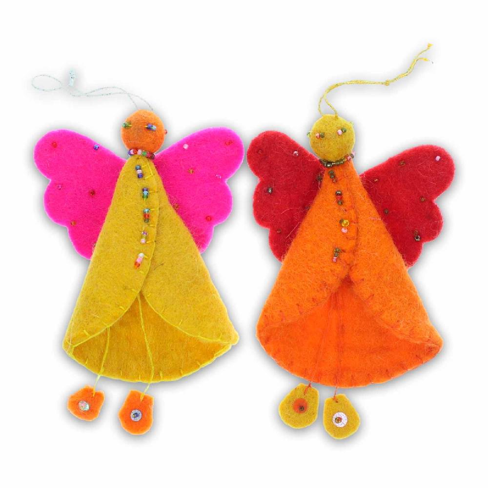 Kunst Und Magie Engel Set aus Filz Filzengel Christbaumschmuck Fensterdeko Fair 12cm