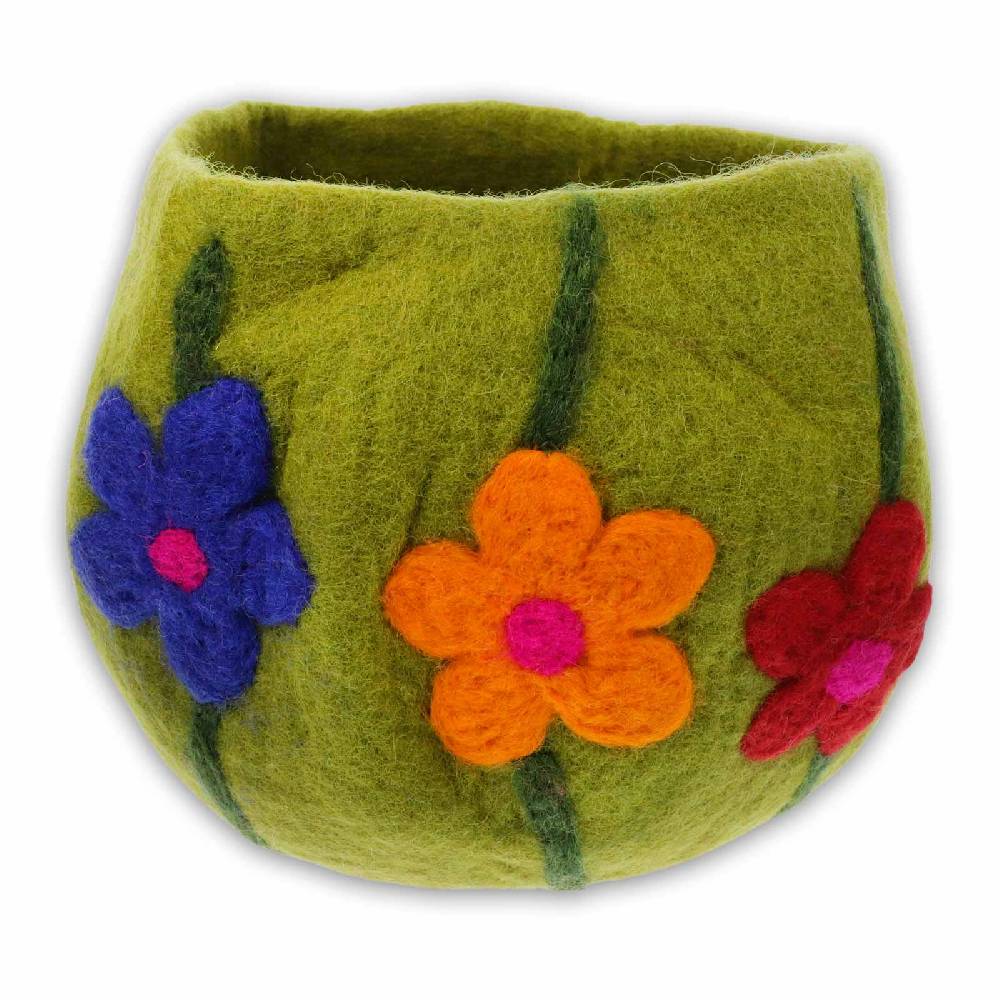 Kunst Und Magie Filzschale Filzkorb Organizer Deko Aufbewahrung Schale Vase Fair in 3 Größen Fair & Nachhaltig Grün