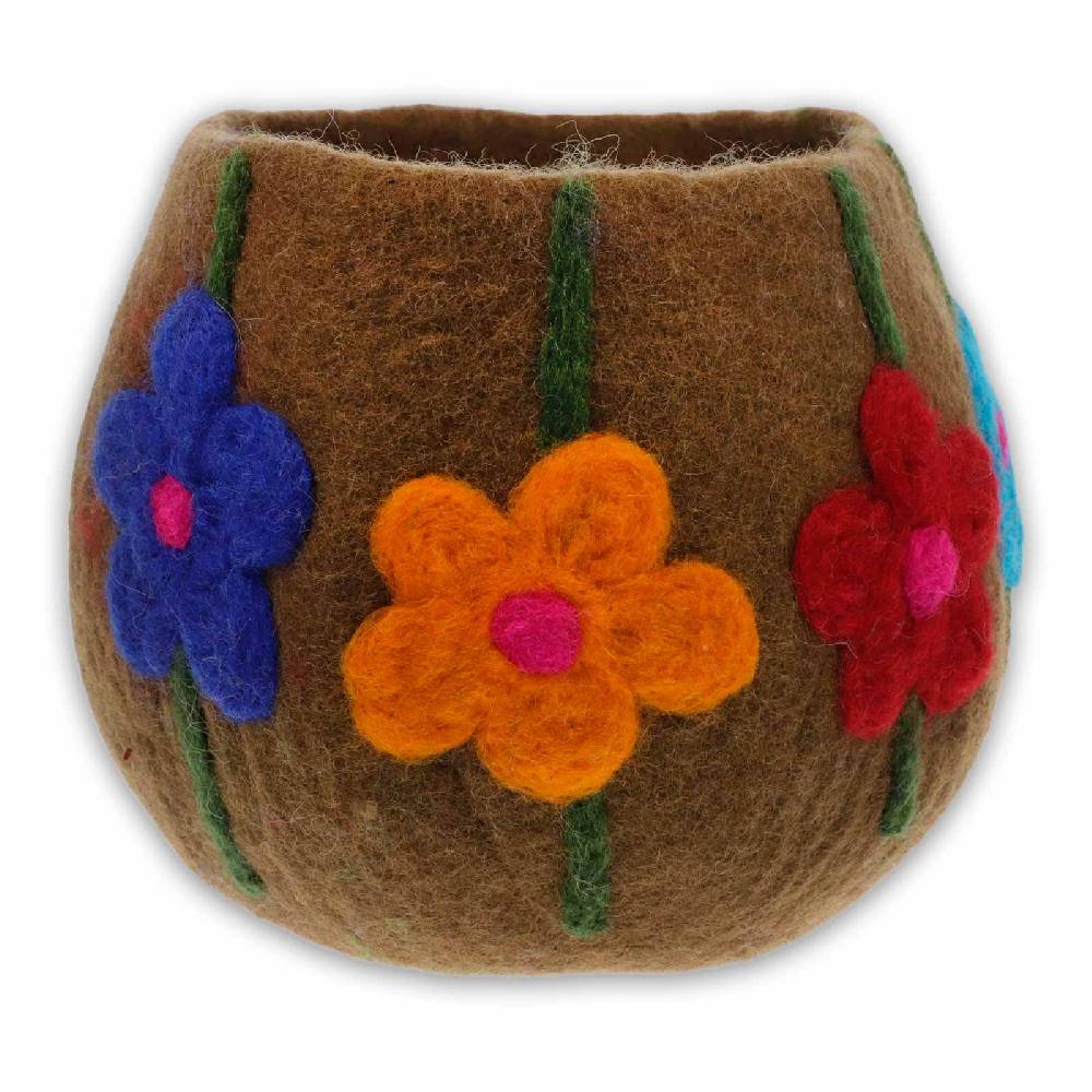 Kunst Und Magie Filzschale Filzkorb Organizer Deko Aufbewahrung Schale Vase Fair in 3 Größen Fair & Nachhaltig Braun