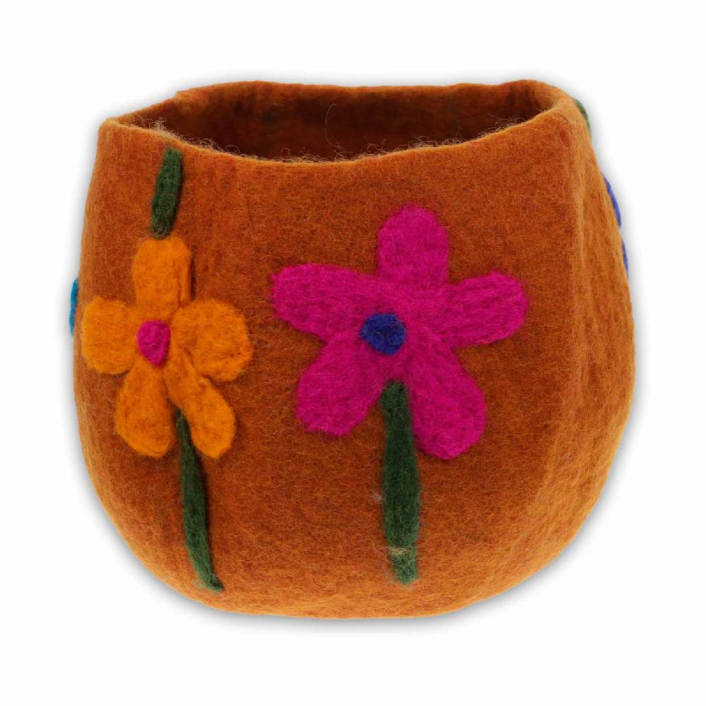 Kunst Und Magie Filzschale Filzkorb Organizer Deko Aufbewahrung Schale Vase Fair In 3 Größen Fair & Nachhaltig Orange