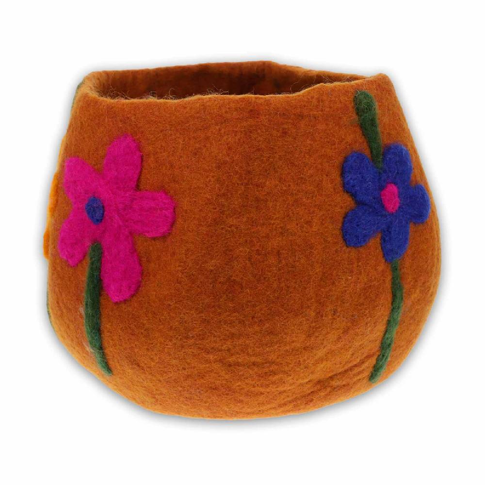 Kunst Und Magie Filzschale Filzkorb Organizer Deko Aufbewahrung Schale Vase Fair In 3 Größen Fair & Nachhaltig Orange
