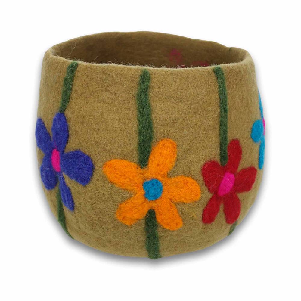Kunst Und Magie Filzschale Filzkorb Organizer Deko Aufbewahrung Schale Vase Fair in 3 Größen Fair & Nachhaltig Beige