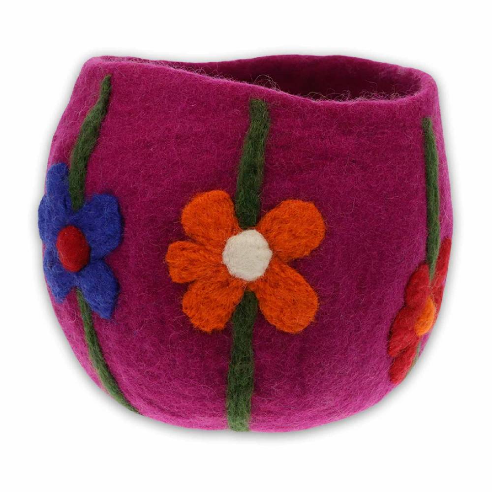 Kunst Und Magie Filzschale Filzkorb Organizer Deko Aufbewahrung Schale Vase Fair in 3 Größen Fair & Nachhaltig Pink