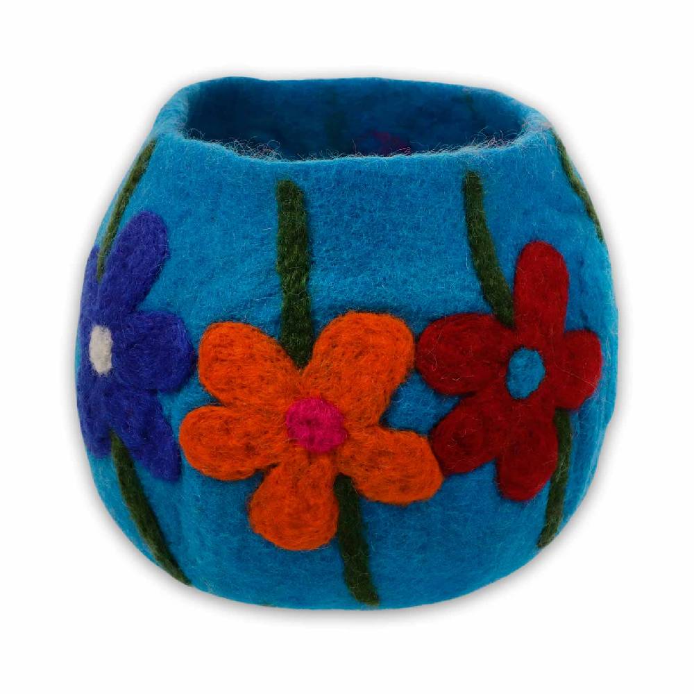 Kunst Und Magie Filzschale Filzkorb Organizer Deko Aufbewahrung Schale Vase Fair in 3 Größen Fair & Nachhaltig Blau