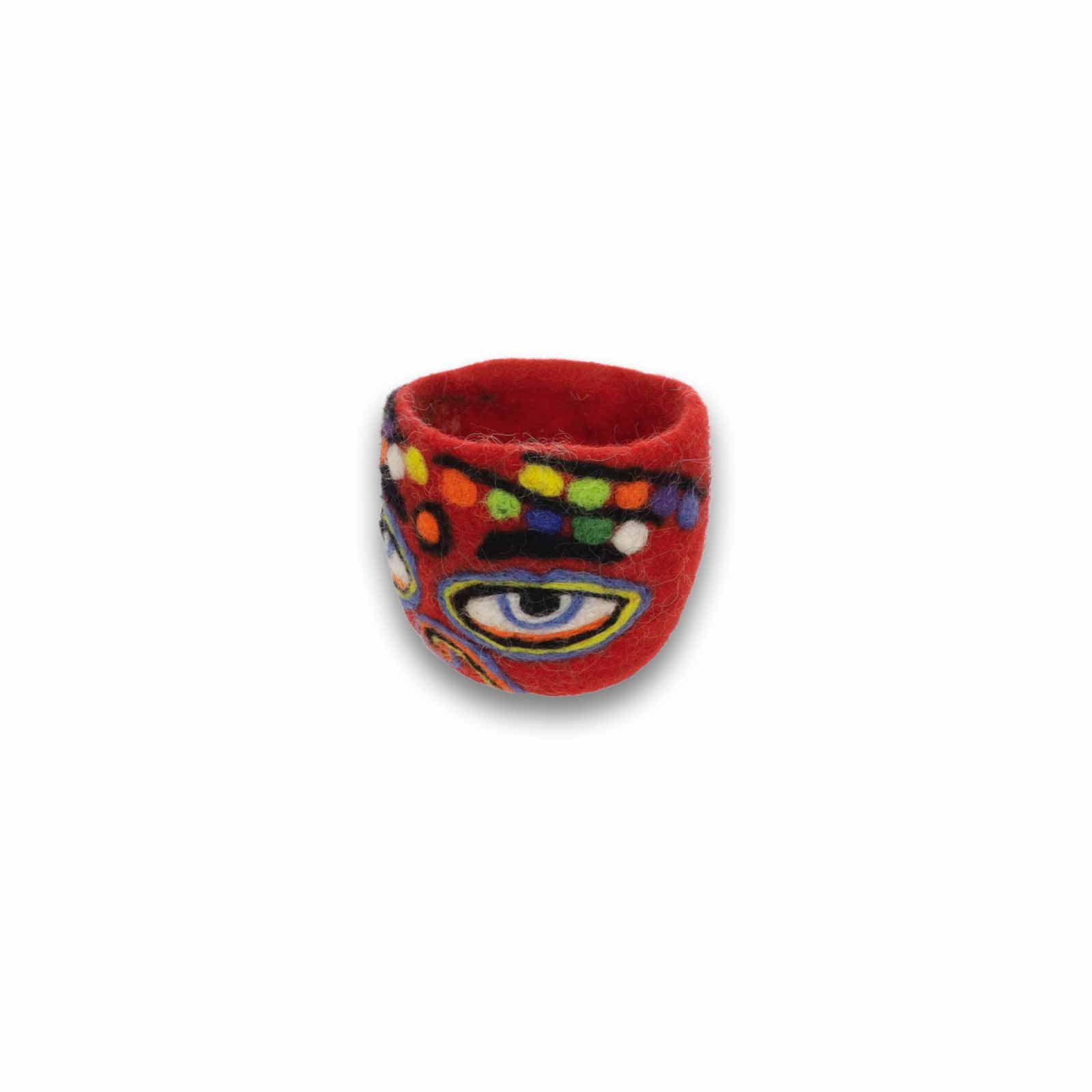 Kunst Und Magie Filzschale Übertopf Buddha Eyes Deko Aufbewahrung Schale Vase Fair In 3 Größen Fair & Nachhaltig Rot
