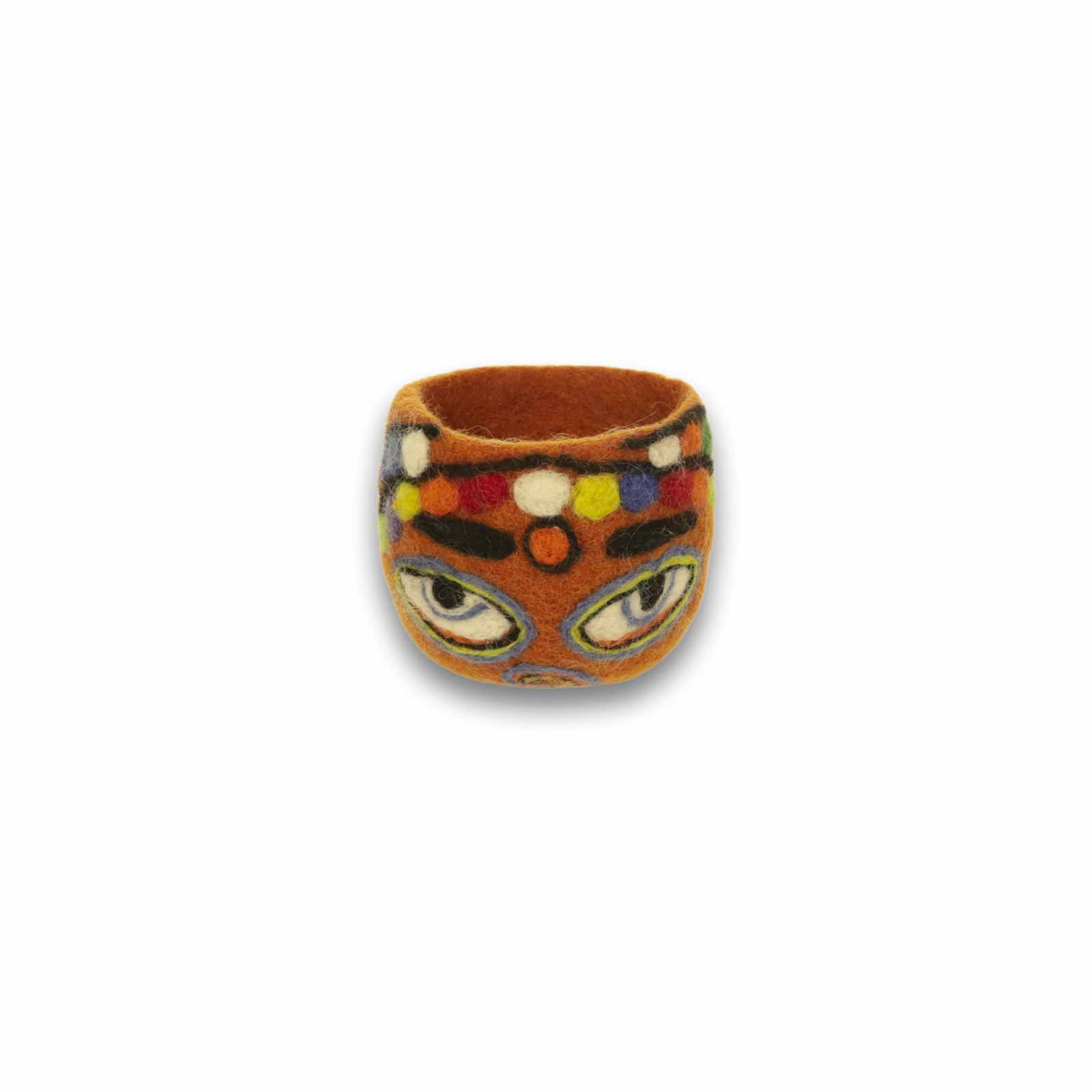 Kunst Und Magie Filzschale Übertopf Buddha Eyes Deko Aufbewahrung Schale Vase Fair In 3 Größen Fair & Nachhaltig Orange