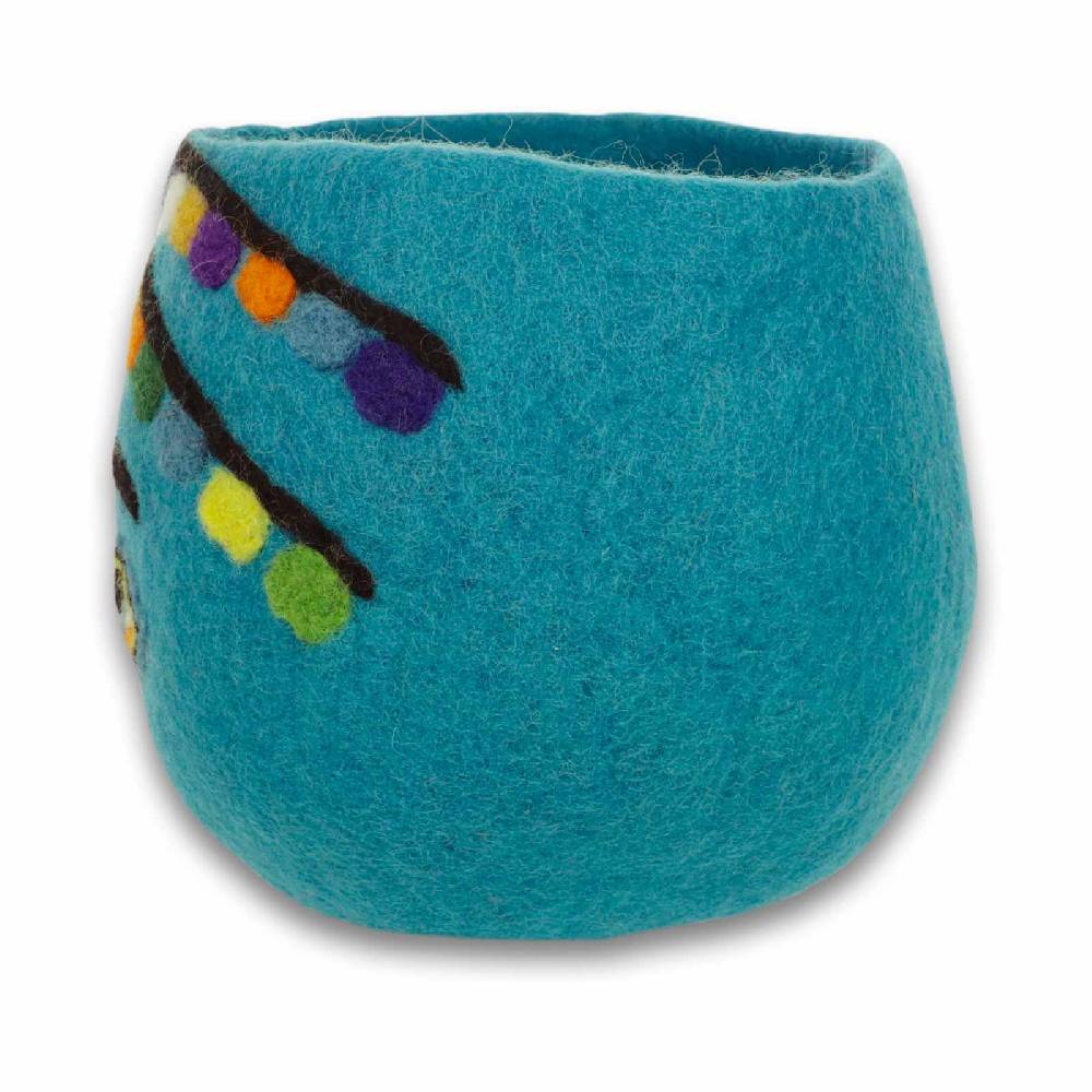 Kunst Und Magie Filzschale Übertopf Buddha Eyes Deko Aufbewahrung Schale Vase Fair In 3 Größen Fair & Nachhaltig Türkis