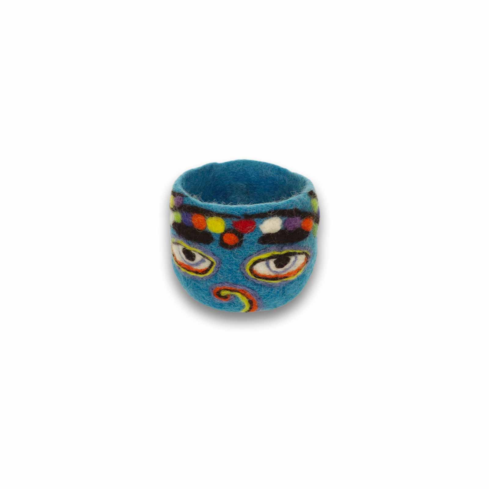 Kunst Und Magie Filzschale Übertopf Buddha Eyes Deko Aufbewahrung Schale Vase Fair In 3 Größen Fair & Nachhaltig Türkis