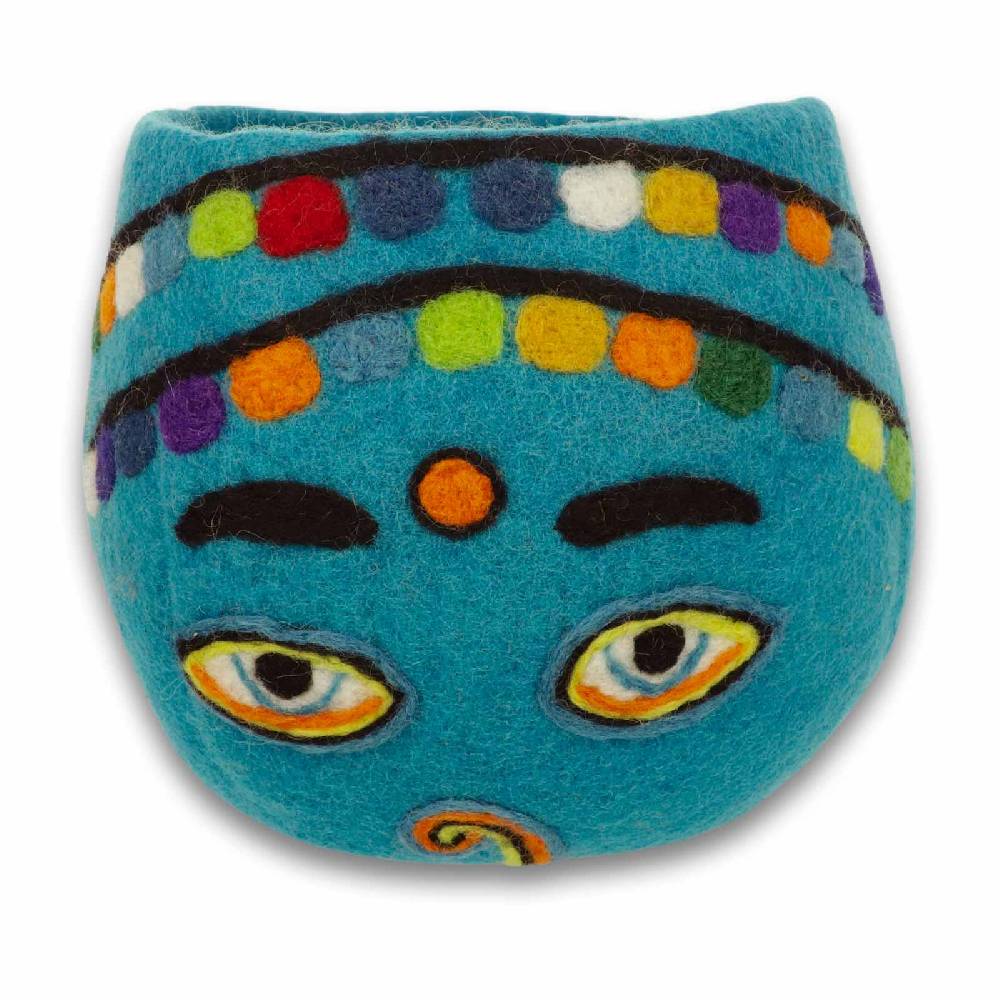 Kunst Und Magie Filzschale Übertopf Buddha Eyes Deko Aufbewahrung Schale Vase Fair In 3 Größen Fair & Nachhaltig Türkis