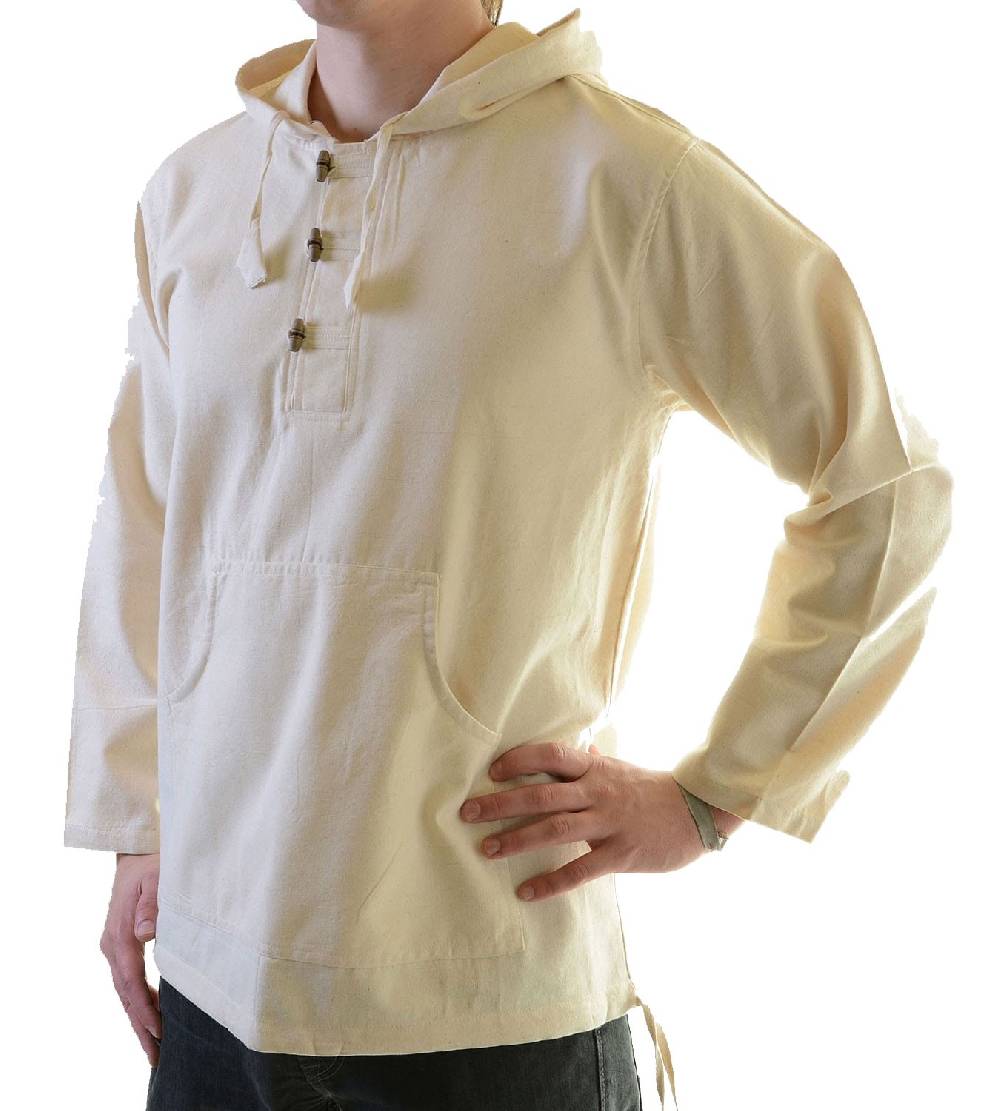 Kunst Und Magie Fischerhemd Zipfelkapuze Poncho Überzieher Hemd Mittelalter Kurtha