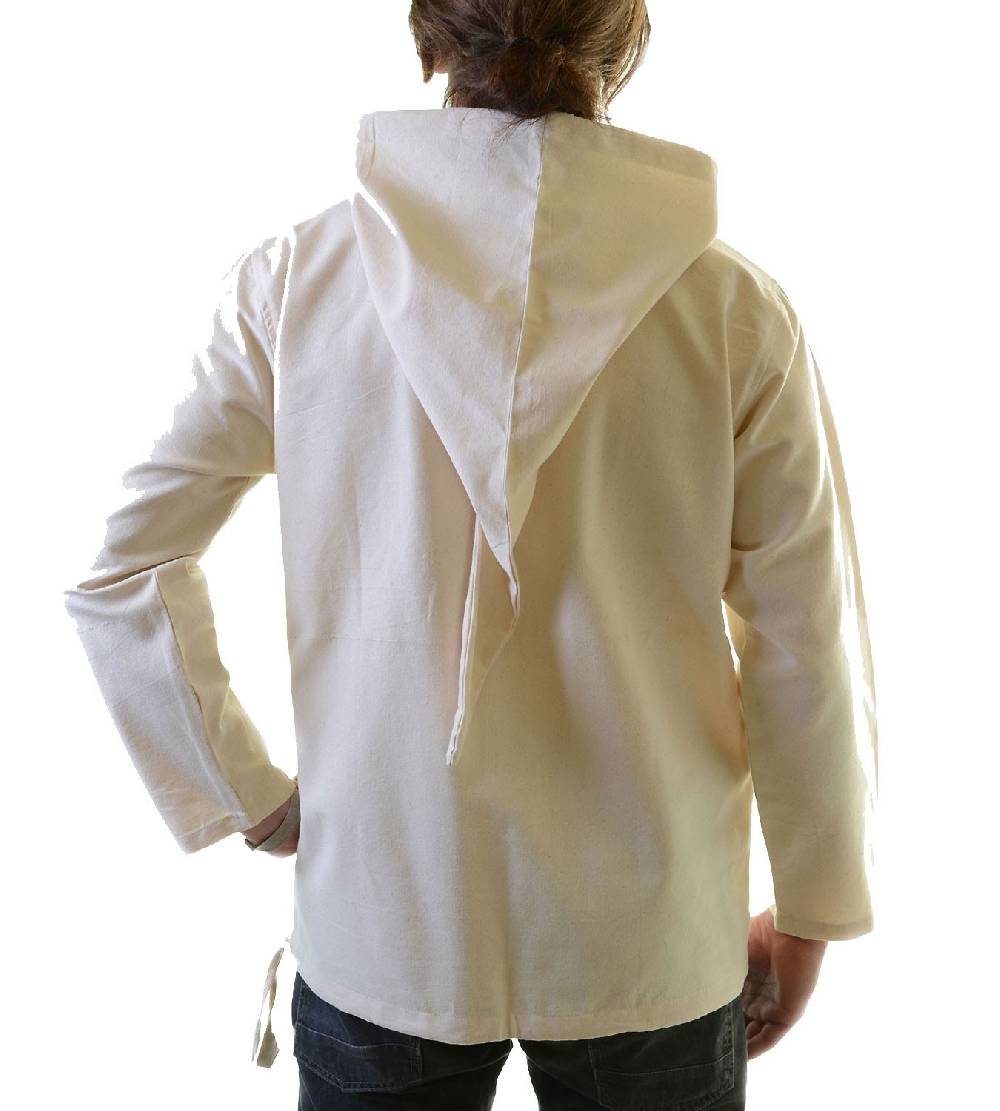 Kunst Und Magie Fischerhemd Zipfelkapuze Poncho Überzieher Hemd Mittelalter Kurtha