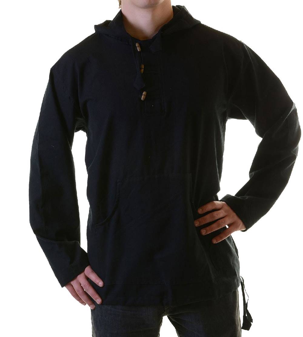 Kunst Und Magie Fischerhemd Zipfelkapuze Poncho Überzieher Hemd Mittelalter Kurtha