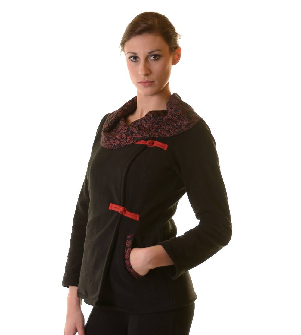 Kunst Und Magie Fleece Jacke mit tollem Kragen Goa Psy Hippie Boho