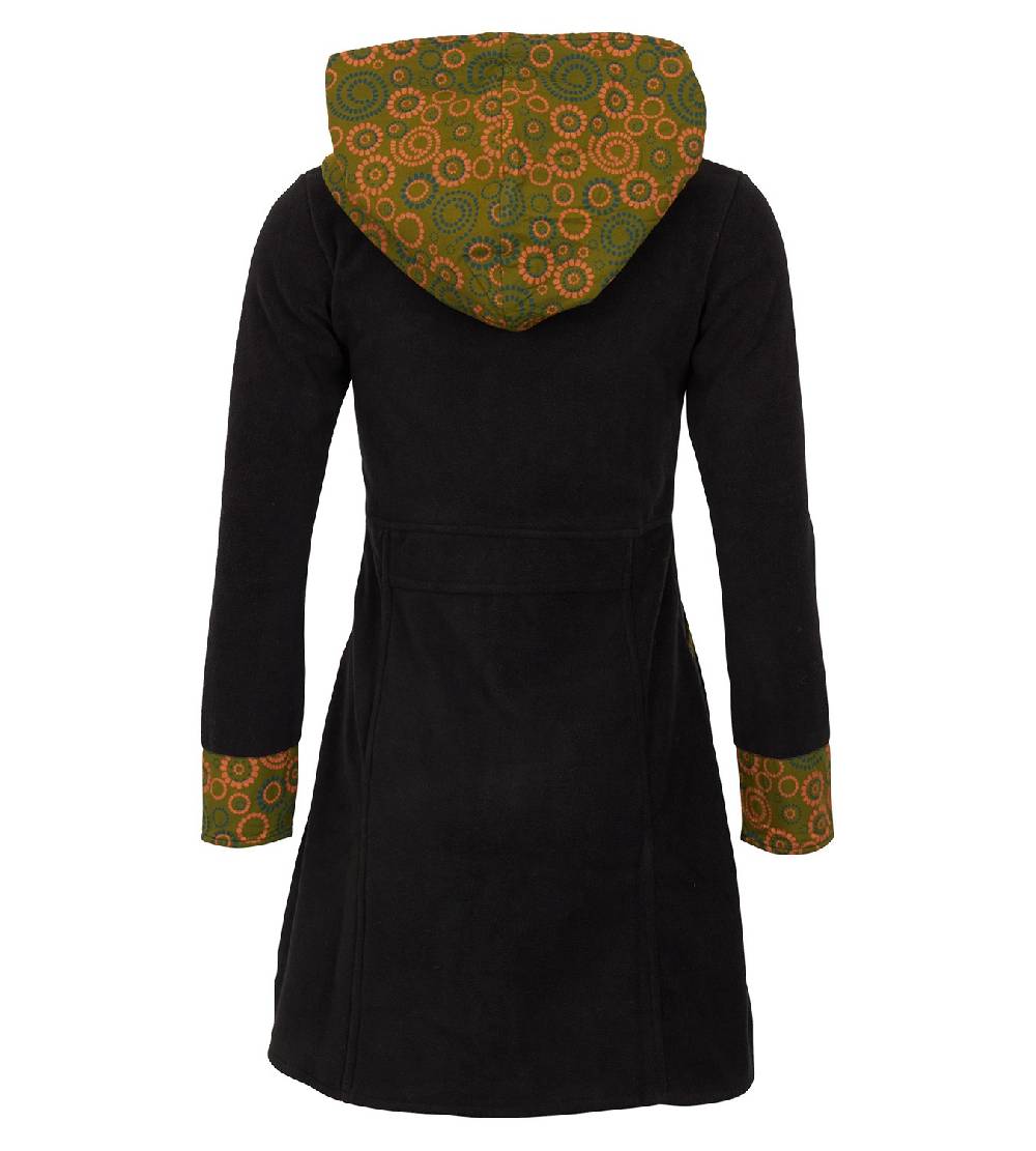 Kunst Und Magie Fleece Mantel Jacke Mit Kapuze Goa Psy Hippie Boho Extravagant