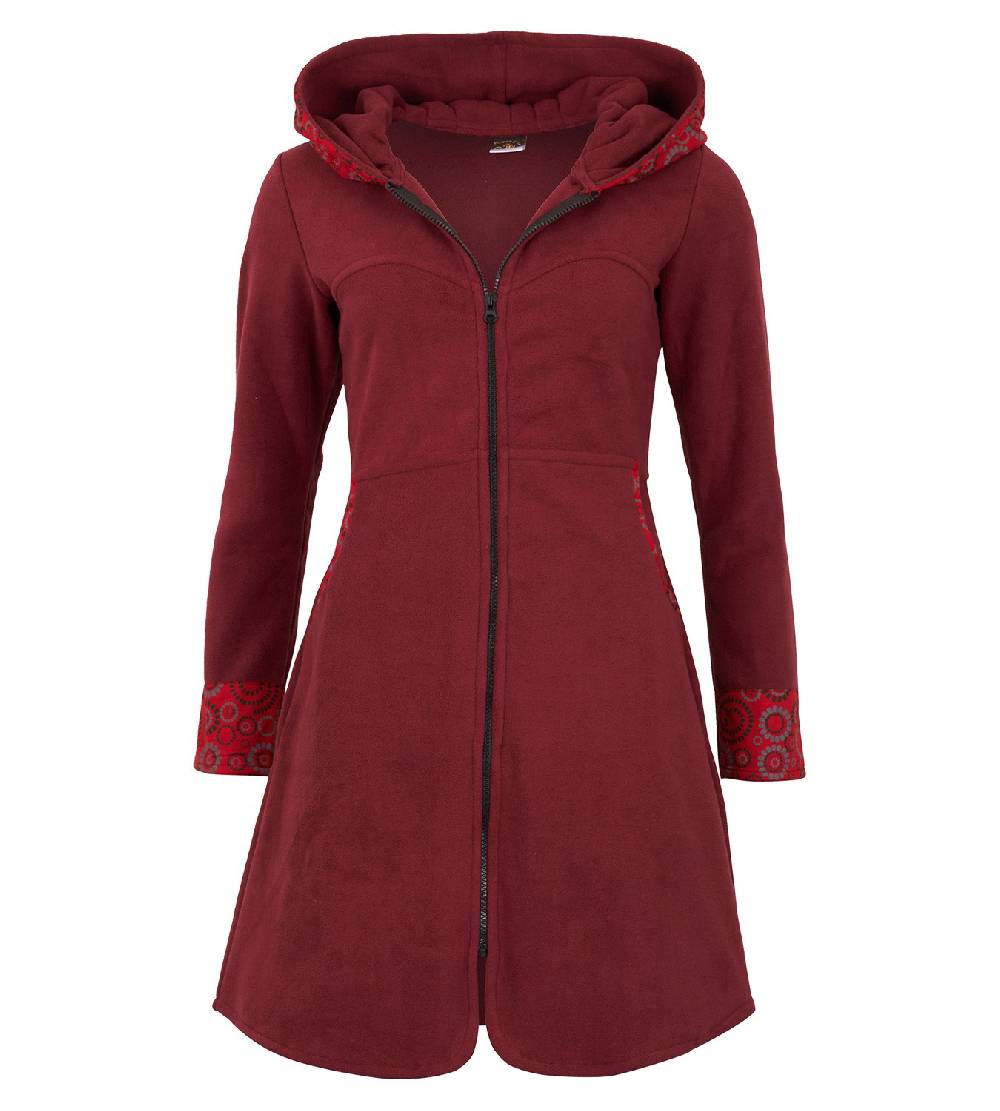 Kunst Und Magie Fleece Mantel Jacke Mit Kapuze Goa Psy Hippie Boho Extravagant