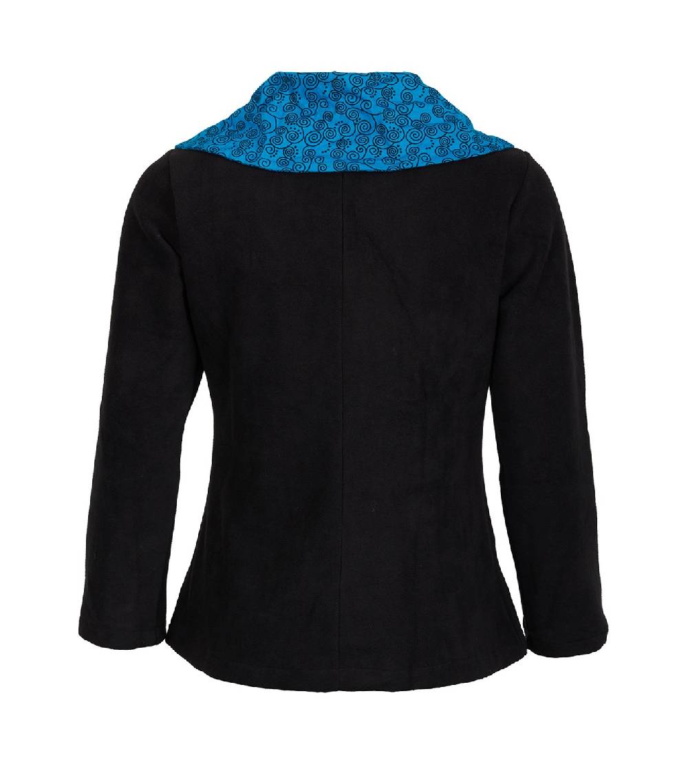 Kunst Und Magie Fleecejacke Mit Farbigem Kragen Goa Psy Hippie - Boho Damen Jacke