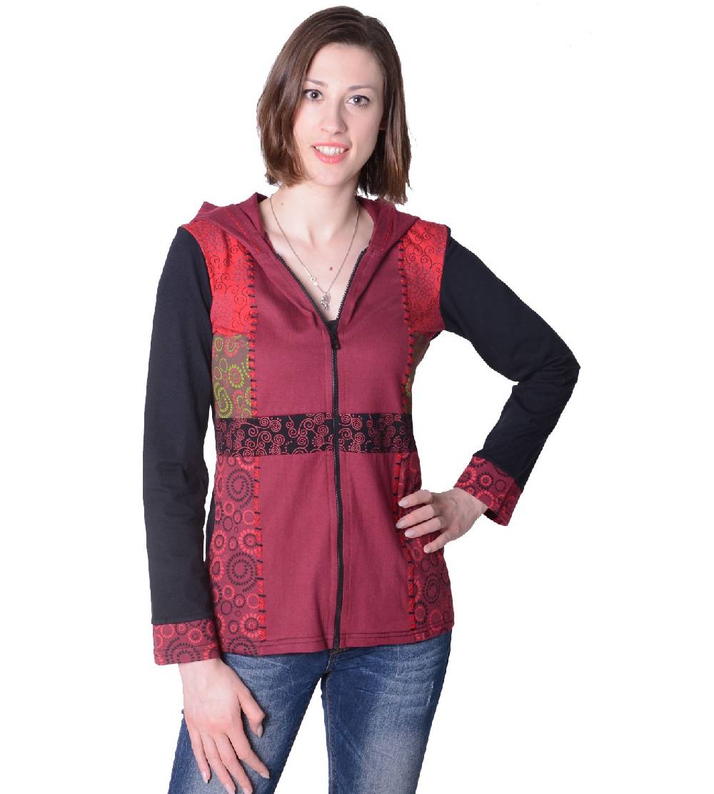 Kunst Und Magie Flippige Damen Freizeitjacke Aus Baumwolle Mit Zipfelkapuze