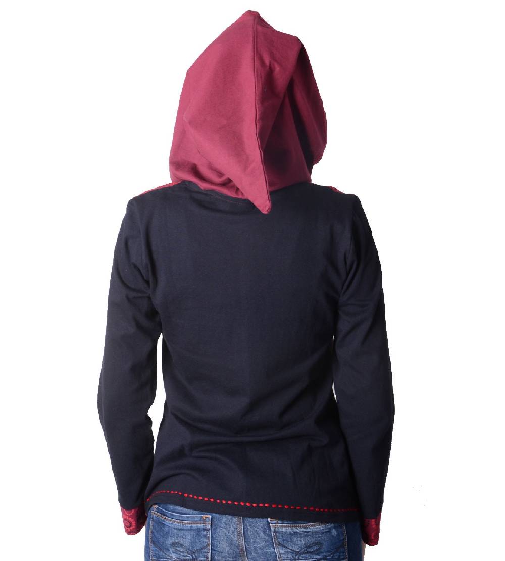 Kunst Und Magie Flippige Damen Freizeitjacke Aus Baumwolle Mit Zipfelkapuze